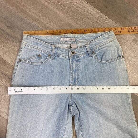 Chico’s Platinum Radiant Crop Rhinestone Pocket Capri Jeans Blue 6 - Picture 9 of 12